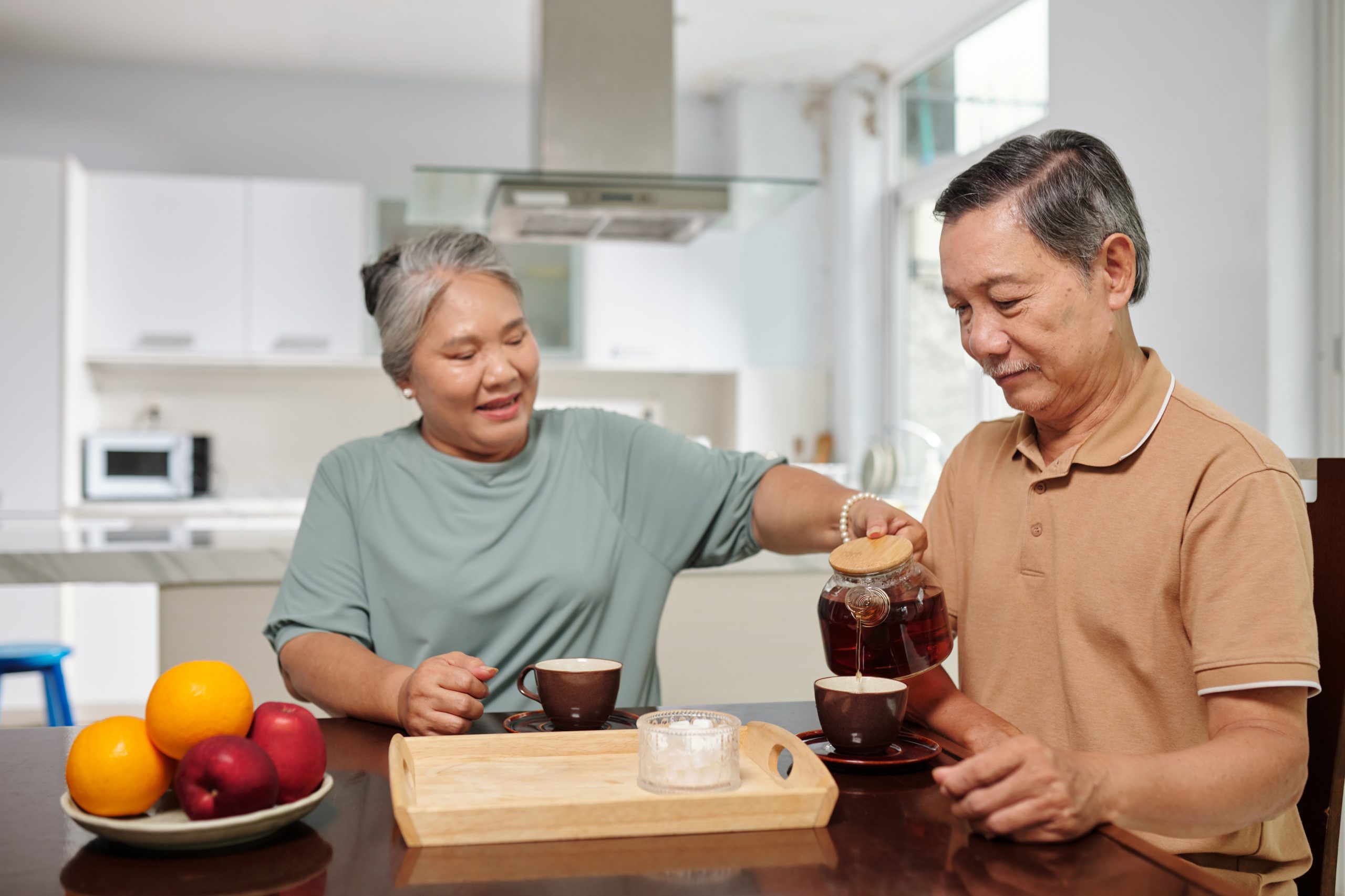 Senior Couple Having Tea